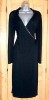 NEXT Black diamante trim faux wrap stretch dress sz 14 