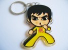 Bruce Lee Superstar Plastic Key Chain Holder Ring 0805 