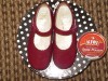 Wine/ Burgundy leather Spanish ASOS Mary Jane Shoe 25/8 