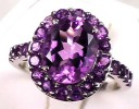 GORGEOUS FEMININE AMETHYST RING WHITE GOLD 