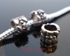 40x antique silver flowered barrel bead fits Bracelet 