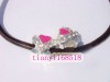 15pcs heart-shaped crystal& Enamel Fit Charm Bracelet 