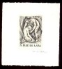 BIG VINTAGE EX LIBRIS EXLIBRIS NUDE  BOY MEN 