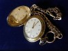 Alte Taschenuhr m.Kette von Stowa mit Sprungdeckel  