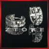 ★Mens CZ Huggy Hoop Earring★HIPHOP★ICED OUT★BLING★WPE28 