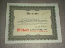 Original 1957 McIntosh Warantee Certificate Very Nice 1 