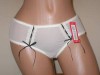 SHEER CREAM BURLESQUE PANTIES KNICKERS Size S - 8/10 