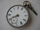 ANTIQUE GENTS SOLID SILVER FUSEE POCKET WATCH C 1899 