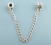 10Pcs Silver Tone Safety Chains Stopper Charms Beads Fi 