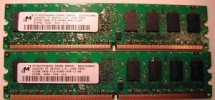 1G 2x512MB DDR2 Micron Memory 533MHz PC2-4200 RAM 