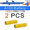 2 PCS A123 NEW 18650 1000-1100mah Lifepo4 battery cell 