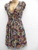 NEW LOOK Black Floral Print Summer Dress SZ 12 BNWT 