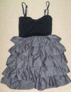 TOPSHOP BLACK GOLD 80S FRILL DRESS NEW SIZE 6 