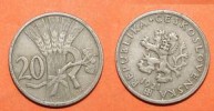 CZECHOSLOVAKIA  20  HALERU  1921 