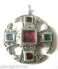  Vintage Silvertone Canterbury Cross Pendant - Miracle  