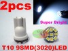 2pcs New Bright White 9 SMD LED Wedge 194 T10 168 Civic 