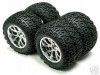 Team Losi XXL Set of 4 Tires (Wheels Tyres, Chrome 20mm 