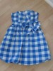  Atmosphere Blue & White Check Strapless Dress. 10 VGC 