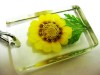 Vogue Design YELLOW Sun-Flower Amber KEY-CHAIN jewelry 