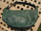 MIU MIU vintage blue green leather bracelet bag AUTH 