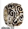 ABALORIO PARA PANDORA EN PLATA 925 Y ORO 14KT CON ROSCA 