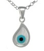 Evil Eye, Tear Drop, Good Luck, Sterling Silver Pendant 