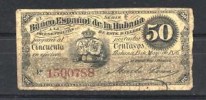 C.R  RARO BILLETE  50 CENTAVOS 1876 BANCO ESPAÑOL CUBA 