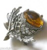 Vintage Silvertone Celtic Thistle Brooch By Miracle 