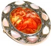 Love! pearl,marcasite .925 silver pendant + Brooch 2.2