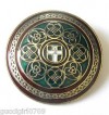 Vintage Goldtone & Enamel Shield Brooch By Miracle 