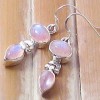 RAINBOW GLOW PINK MOONSTONE.925 SILVER EARRINGS 1 1/2