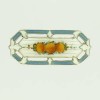 Miniature Silver Enamel Oranges Pin - HERMANN -  USA 