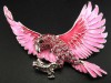 PINK SWAROVSKI CRYSTAL EAGLE BROOCH PIN 