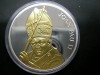 Andorra 2005 Gold-PlatedPopeHoldCrucifixStaff Ag 10D.PF 