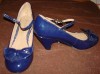 NEW NAVY BLUE PATENT DOLLY SHOES WITH BOWS 6 