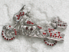 RED SWAROVSKI CRYSTAL MOTORCYCLE PIN BROOCH  C553 