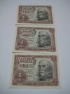 TRIO Correlativo de Billetes de 1 Pta. de 1953