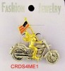 MOTORCYCLE GUARDIAN ANGEL FLAG BROOCH PIN NEW LOW SHIP 