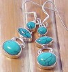 DELIGHTFUL TURQUOISE .925 SILVER EARRINGS 1 3/4