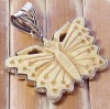 BUTTERFLY CARVED OX BONE .925 SILVER PENDANT 1 7/8