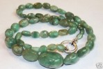 100% NATURAL ZAMBIAN EMERALD BEADS WITH SILVER CLASP 