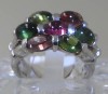 Sterling Silver Tourmaline Ring Size L 