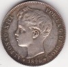 Spain Silver Peseta of Alfonso XIII almost UNC 1896 