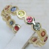 1.56 CTS 14K YELLOW GOLD RAINBOW SAPPHIRE ETERNITY RING 