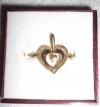 Joyeria de oro puro colgante de corazon con brillante 