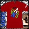 VANS SKATE BOARD T SHIRT RED(G.M)H STAR'M OFF THE WALL