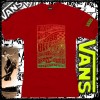 VANS SKATE BOARD T SHIRT RED(G.M)H STAR OFF THE M WALL