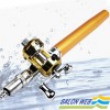 GOLDEN MINI FISHING FISH ROD PEN REEL FLY STICK +LINE 