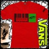 VANS SKATE BOARD T SHIRT RED(G.S)BBC UNIT FLIP BARCODE