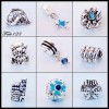 ***9 ABALORIOS PIEZAS-PARA PULSERA PANDORA-PLATA 925*** 